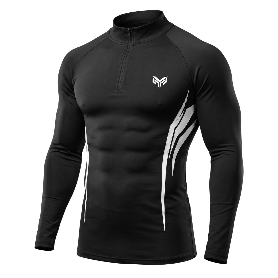 Men's Black Quarter-Zip Compression Shirt Dubai UAE
