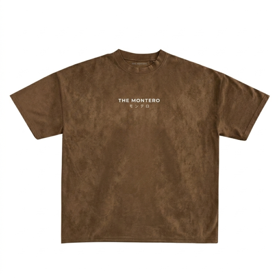 Suede Brown Boxy Fit T-Shirt Dubai UAE streetwear