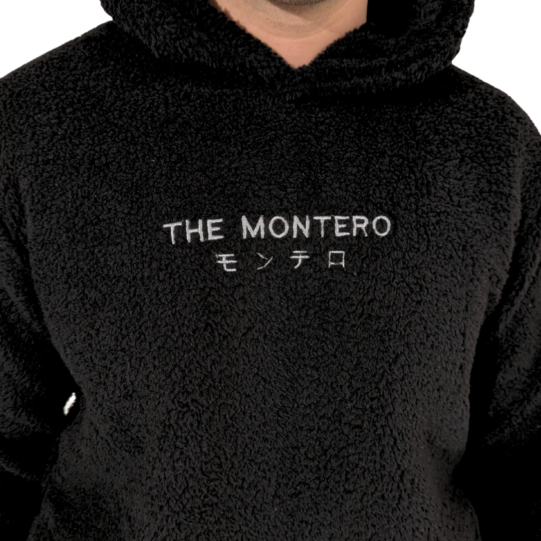 Black Sherpa Hoodie worn Dubai UAE