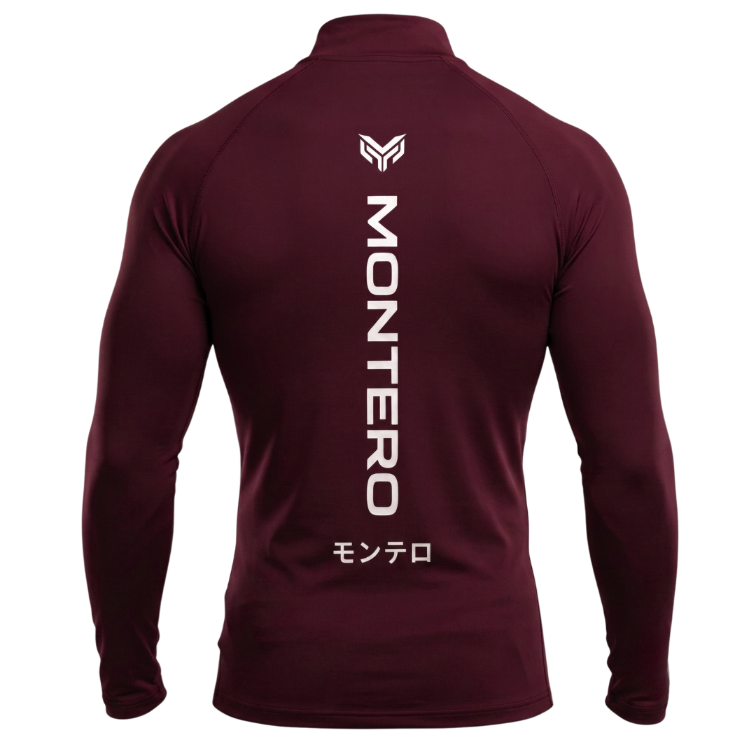 Maroon Quarter-Zip Compression Shirt back Dubai UAE