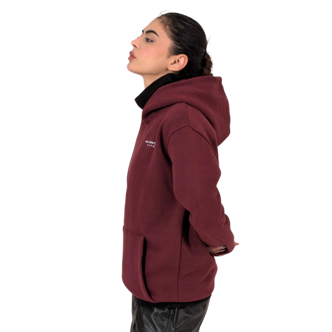 Oxblood Hoodie detail Dubai UAE