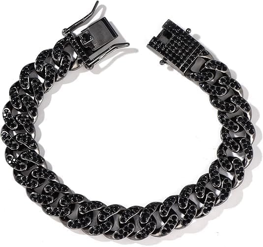Black Iced Cuban Bracelet - Dubai Streetwear Jewelry