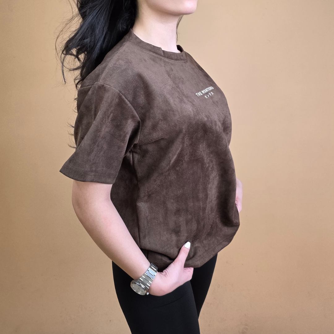 Suede Olive Boxy Fit T-Shirt - Dubai Streetwear