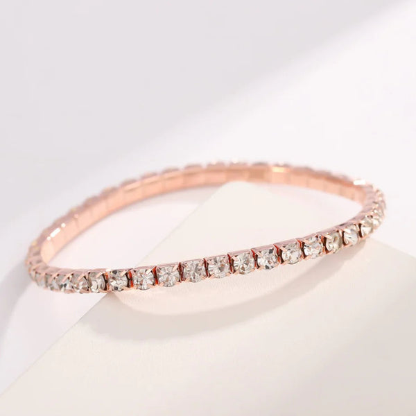 Elastic Rose Gold Tennis Bracelet - Dubai Jewelry
