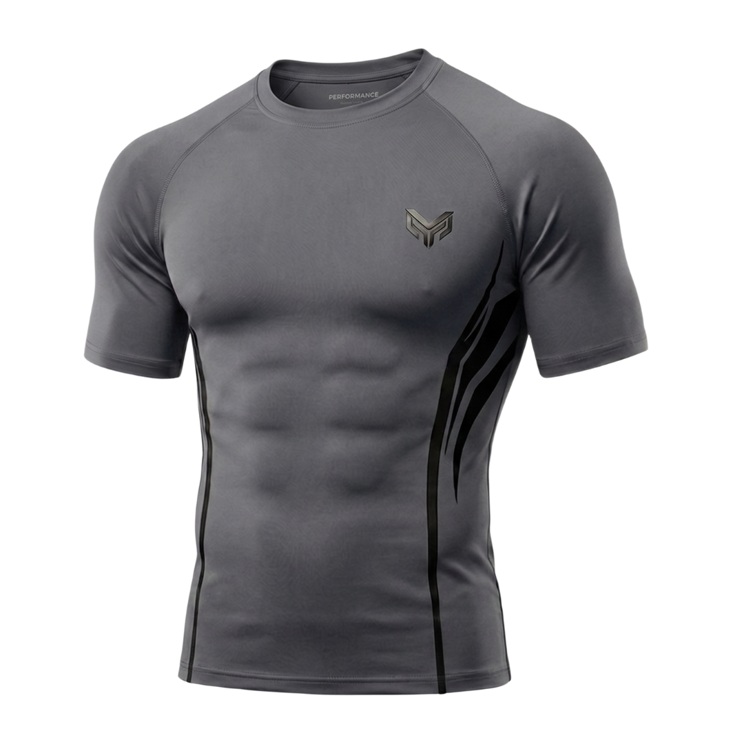 Men's Grey Compression Shirt Dubai UAE activewear