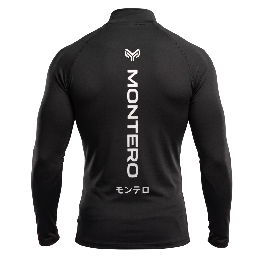 Black Quarter-Zip Compression Shirt worn Dubai UAE